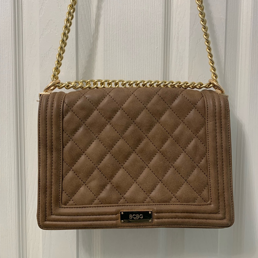 BCBG quilted faux leather shoulder bag